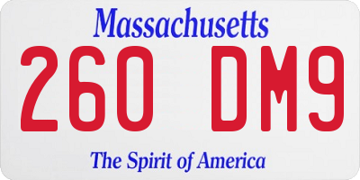 MA license plate 260DM9