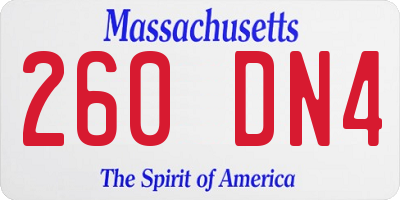 MA license plate 260DN4