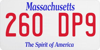 MA license plate 260DP9