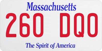 MA license plate 260DQ0