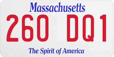 MA license plate 260DQ1