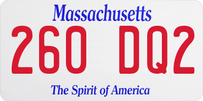 MA license plate 260DQ2