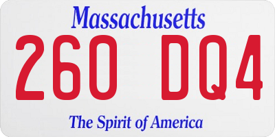 MA license plate 260DQ4