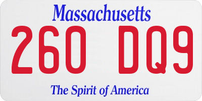 MA license plate 260DQ9
