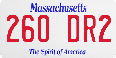 MA license plate 260DR2