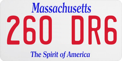 MA license plate 260DR6