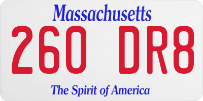 MA license plate 260DR8