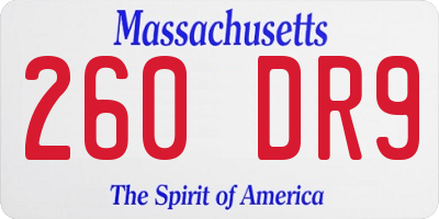 MA license plate 260DR9