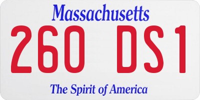 MA license plate 260DS1