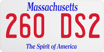 MA license plate 260DS2