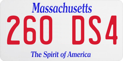 MA license plate 260DS4