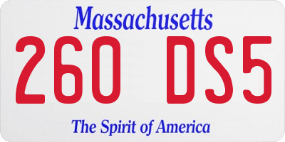 MA license plate 260DS5
