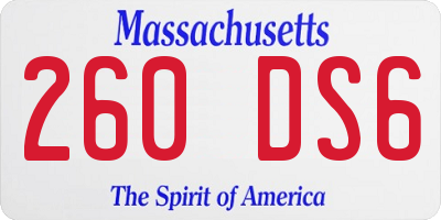 MA license plate 260DS6