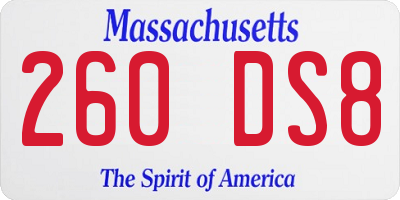 MA license plate 260DS8