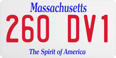 MA license plate 260DV1
