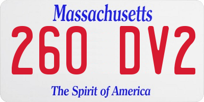 MA license plate 260DV2