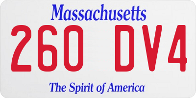 MA license plate 260DV4