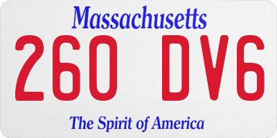 MA license plate 260DV6