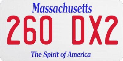 MA license plate 260DX2