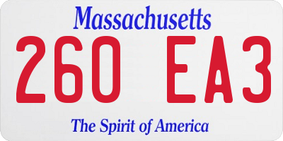 MA license plate 260EA3