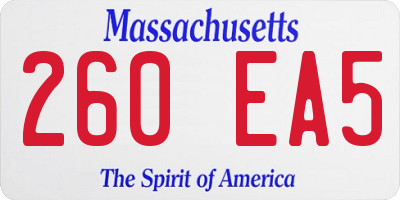 MA license plate 260EA5