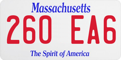 MA license plate 260EA6