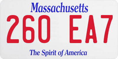 MA license plate 260EA7