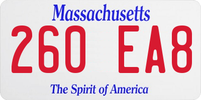 MA license plate 260EA8