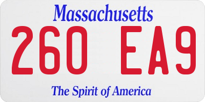 MA license plate 260EA9