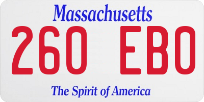 MA license plate 260EB0