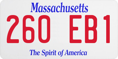 MA license plate 260EB1