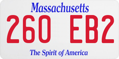 MA license plate 260EB2