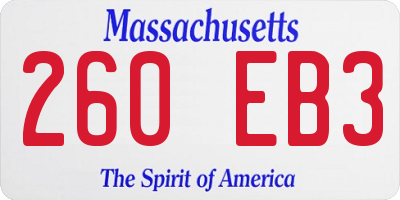 MA license plate 260EB3