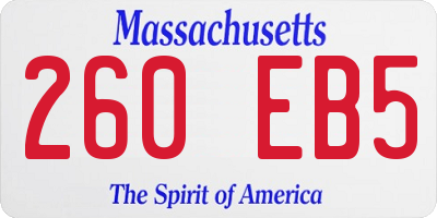 MA license plate 260EB5