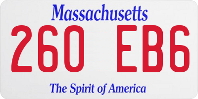 MA license plate 260EB6