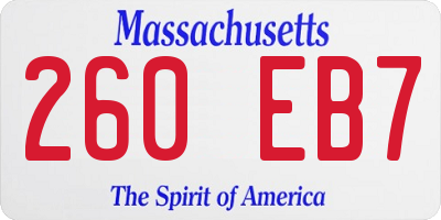 MA license plate 260EB7
