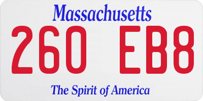 MA license plate 260EB8