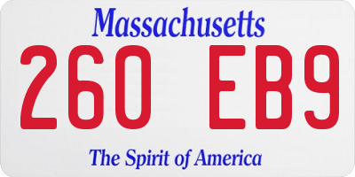 MA license plate 260EB9