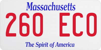 MA license plate 260EC0