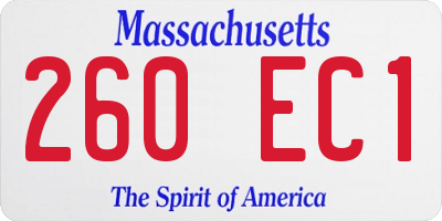 MA license plate 260EC1