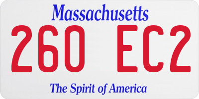 MA license plate 260EC2