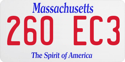 MA license plate 260EC3