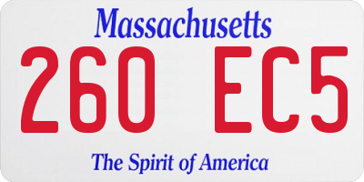 MA license plate 260EC5