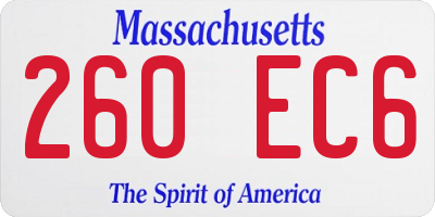 MA license plate 260EC6