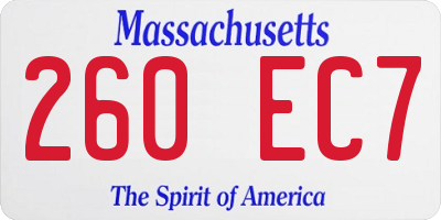 MA license plate 260EC7