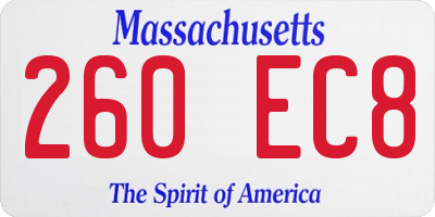 MA license plate 260EC8