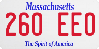 MA license plate 260EE0