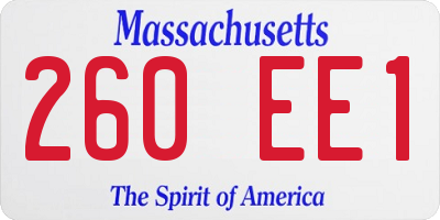 MA license plate 260EE1