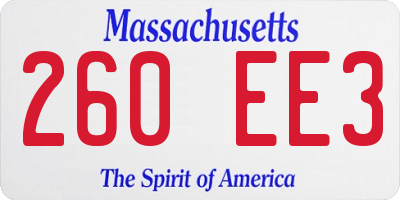 MA license plate 260EE3