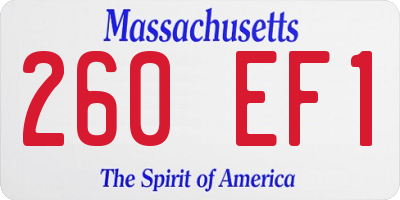 MA license plate 260EF1